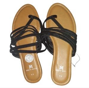 South Main Studded Black Strappy Sandals